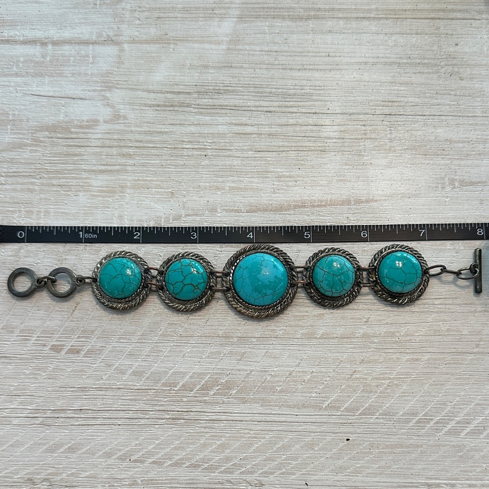 Turquoise Statement Stone Bracelet - image 1
